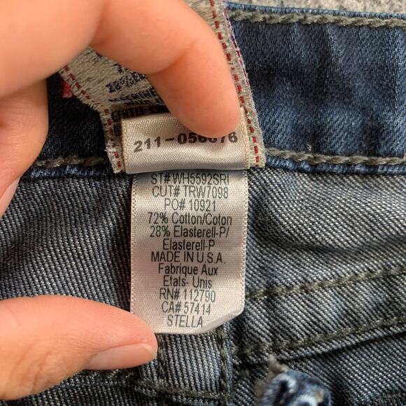 True Religion Jeans Women 26 Denim Stella Low Rise 5 Pocket Stretch Cotton Blend - Picture 7 of 11